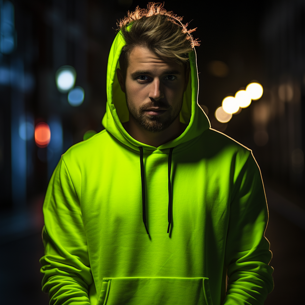Cotton Solid Neon Hoodie