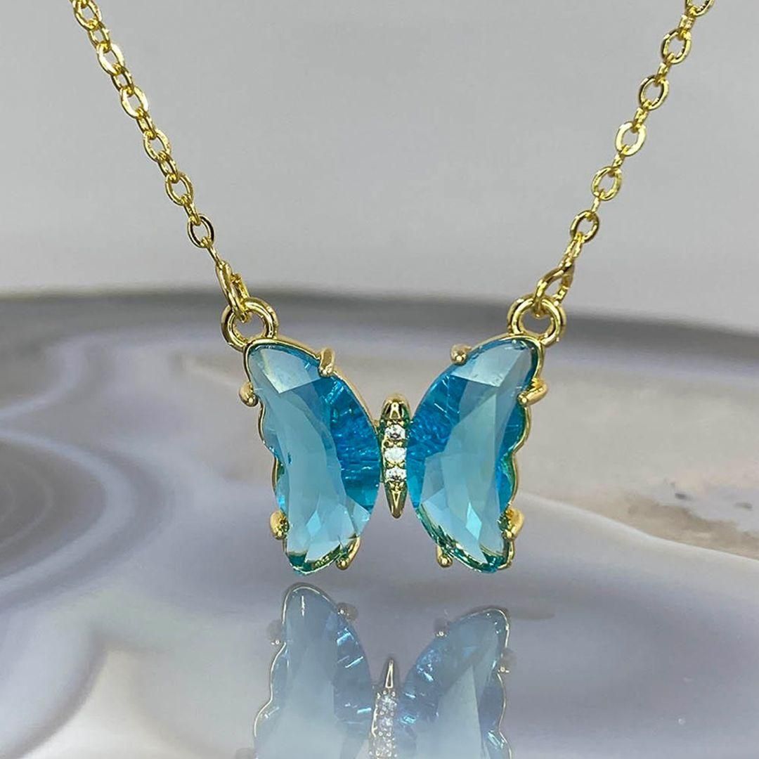 Egyptian Metal Gold Plated Luxury Butterfly Necklace