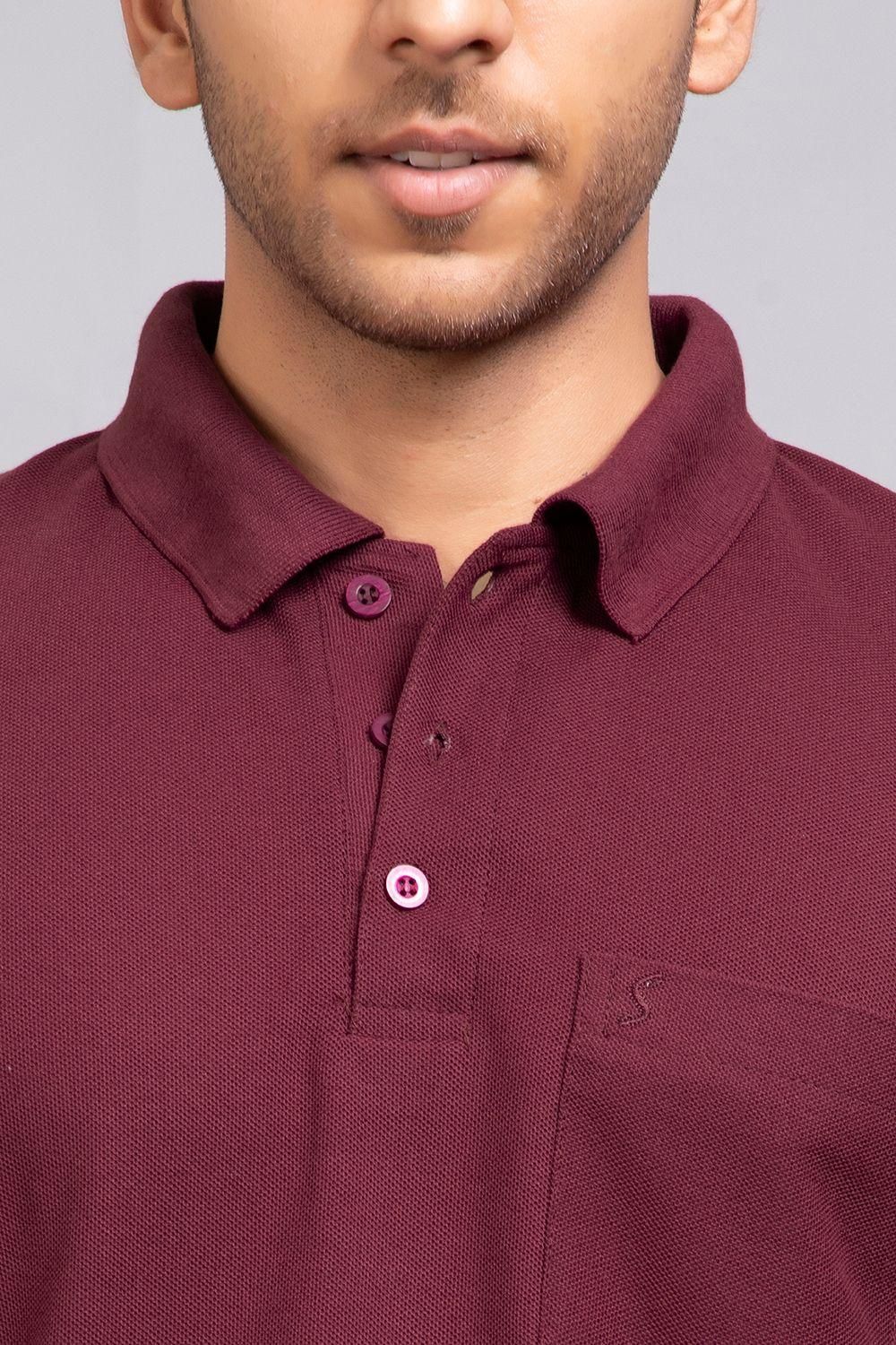 Cotton Solid Half Sleeves Mens Polo T-Shirt (Plus Size)