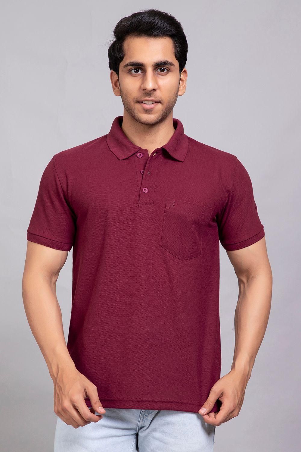 Cotton Solid Half Sleeves Mens Polo T-Shirt (Plus Size)