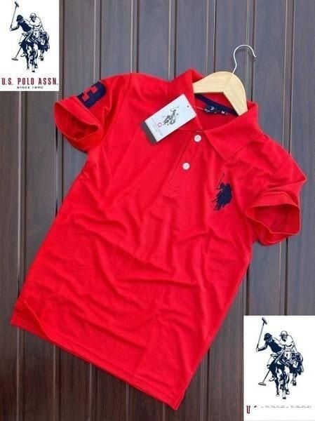 Polyester Solid Half Sleeves Polo T-Shirt